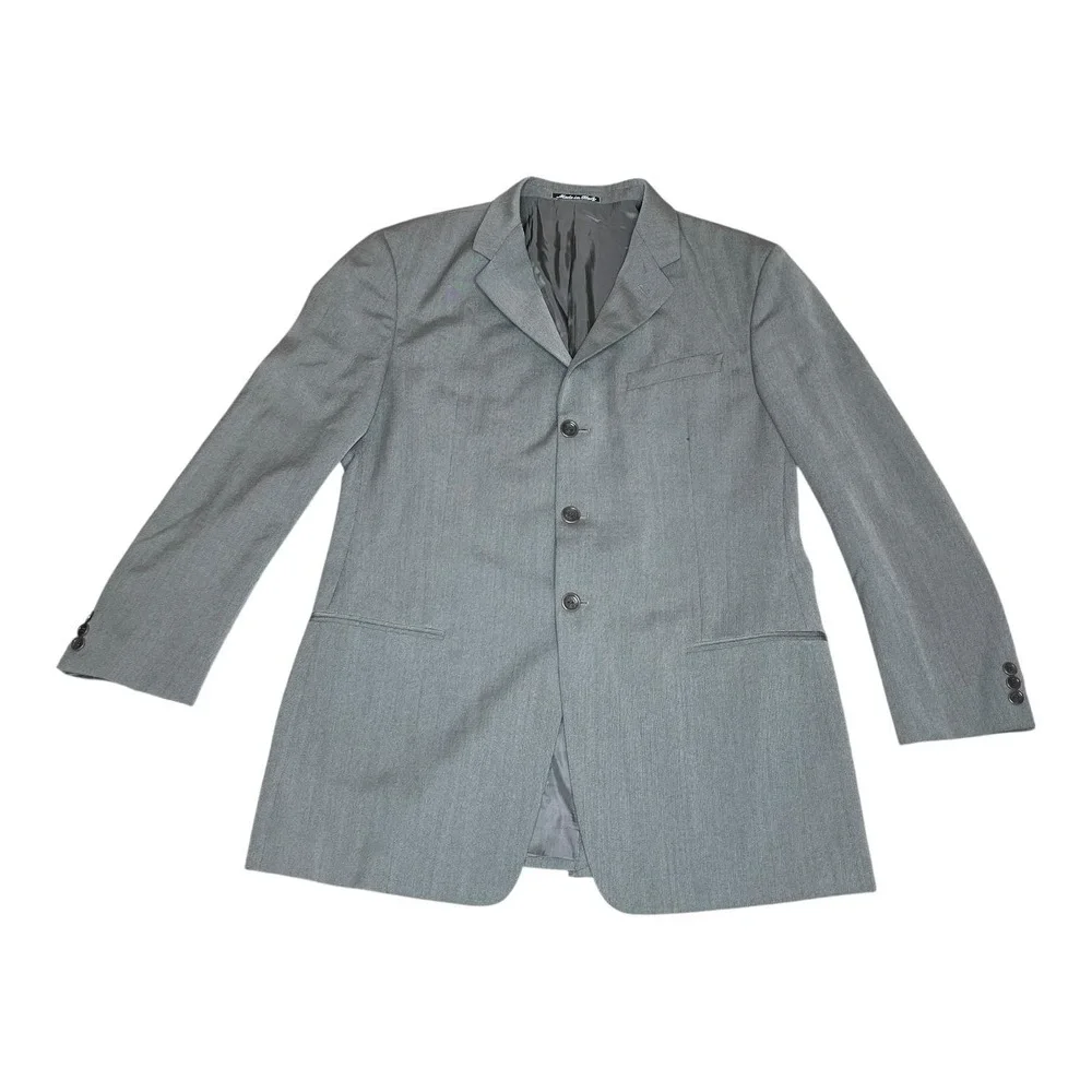 Armani Collezioni Gray Virgin Wool 3-Button Blazer Jacket Made in‎ Italy 42R